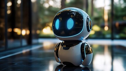 A futuristic AI chatbot providing instant customer support 