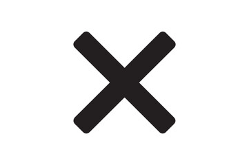 Obraz premium Close Cross Sign icon silhouette vector with white background