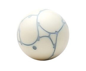 A spherical white object with gray pattern floats against a solid transparent background, perfect for design elements.