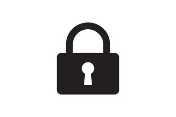 Lock Security Symbol icon silhouette vector with white background