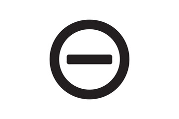 Minus Remove Sign icon silhouette vector with white background