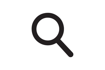 Search Magnifier Sign icon silhouette vector with white background