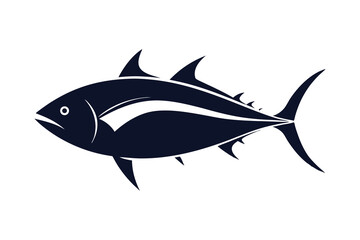 Obraz premium Tuna fish silhouette on white background