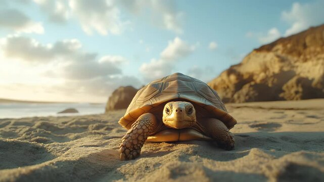 Sea Turtle Swimming Gracefully in the Ocean