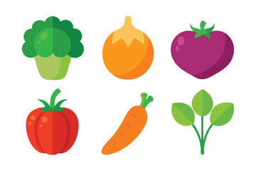 set of 3d fresh vegetables icon isolated on white background