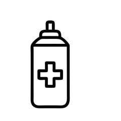 Obraz premium Medical spray bottle with cross symbol on transparent background 