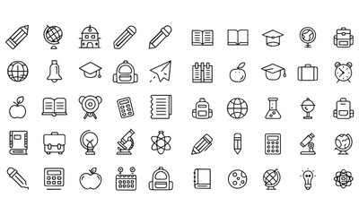 School icon seamless pattern. 