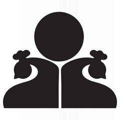 Stylized silhouette of peacock vector illustration for an icon ,t-shirt and peacock template logo	