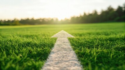 Defocused grassy field and forward arrow representing sustainable development goals
