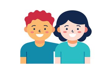 Fototapeta premium Best friends smiling together keep the bond joyful companionship vector art illustration