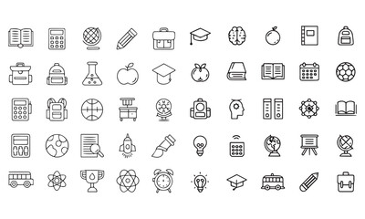 School icon seamless pattern. 