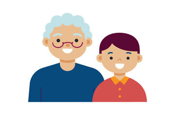 Obraz premium Grandparent and grandchild moment keep the bond tender connection vector art illustration