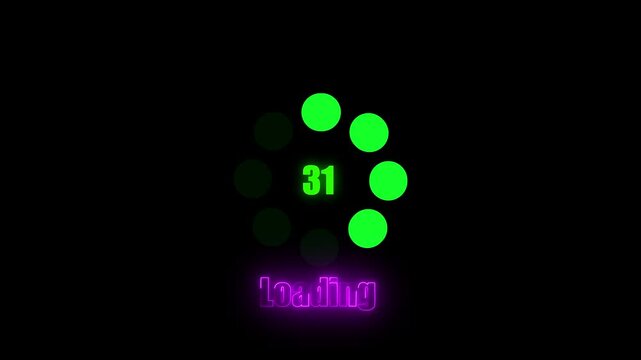 screen Loading bar downloading bar loading screen progress animation,0-100%Progress bar with loading bar animation for loading or downloading data on black background.