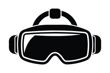 Obraz premium vr headset icon silhouette on white background