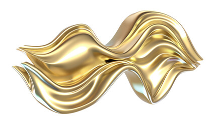 Dynamic Golden Wave Design Flowing With Elegance And Smooth Curves On A Transparent Background
