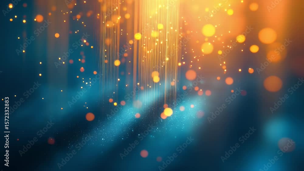Poster abstract background with vibrant light streaks and bokeh