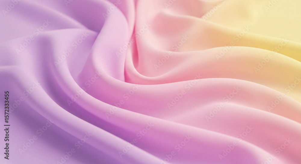 Poster abstract flowing fabric background with soft pastel gradient colors and smooth waves