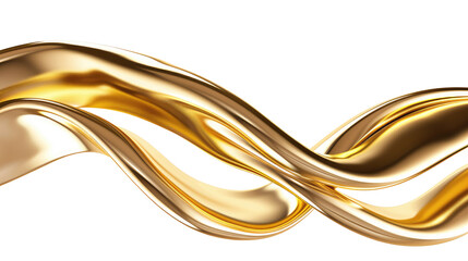 Elegant Golden Wave Flowing into Fluid Curves with a Translucent Background for Artistic Design