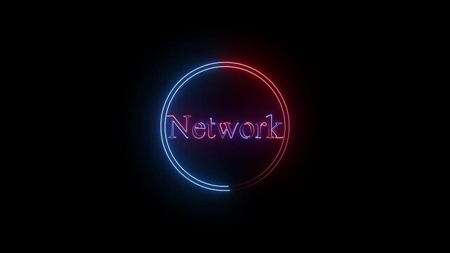 Neon network connections illustrating people and their relationships on a black background