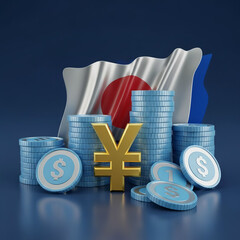Japanese Yen Currency Stack Financial Growth
