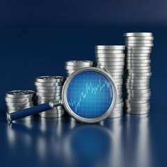 Financial Growth Analysis with Magnifying Glass