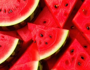 watermelon slices background. bright summer background.