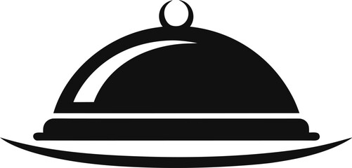 Catering Cloche Food Tray Icon Monochrome
