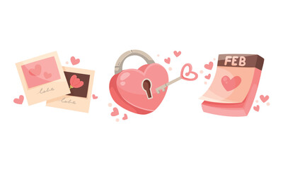 Valentines Day Love Symbols The Heart, the Lock, and the Calendar represent love strongly