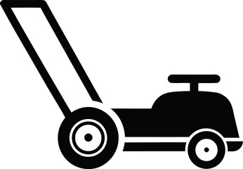 Lawn Mower Icon Black and White