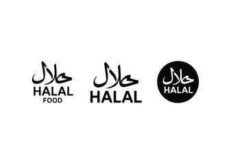 Halal icon vector logo design template  Vector