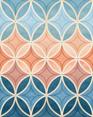 Fototapeta premium abstract geometric pattern with soft blue and peach,Tileable Design