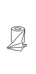 toilet paper on white background