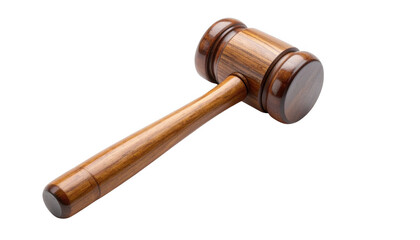 Wooden gavel isolated on transparent background