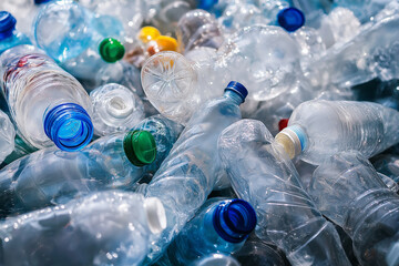 Plastic bottle garbage for recycling concept reuse