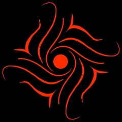 Traditional mandala in black background 