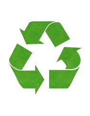 Obraz premium Green recycle symbol paper isolated on white background