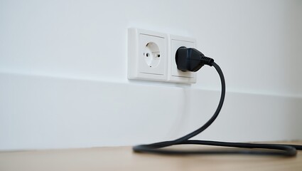 Electrical Outlet and Plug A Close-Up Image of a Power Connection