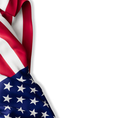 Waving American Flag on Transparent  Background Symbolizing Patriotism and Unity. USA Flag
