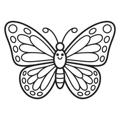 Cute Butterfly with Groovy Patterned Wings Coloring Page