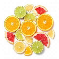 Obraz premium Sliced citrus fruits, creating a vibrant and fresh image,