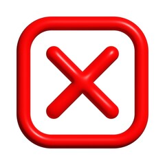 wrong 3D button red, refuse, not, no, emoji icon