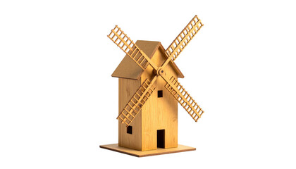 Wooden windmill model illustration isolated on transparent background