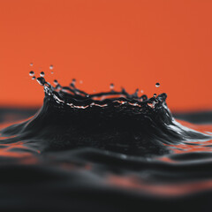 Water splash on dark orange background, Ambient music album artwork