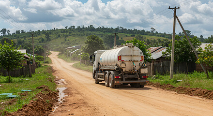 Construction Worker Filling Trench with Sand Around Access Cover