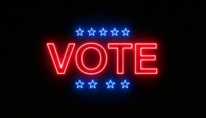 Obraz premium Neon Vote Sign - Election Campaign Graphic