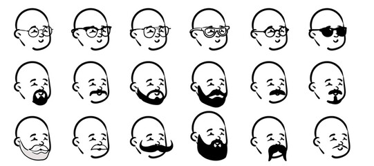 Neutral Bearded Man Cartoon Profile – Tech-Friendly Minimalist Icon
