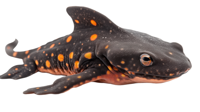 Velvet belly lanternshark, background isolated on a Transparent background, PNG file.