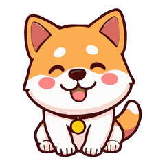 A happy joyful cute dog illustration cartoon character