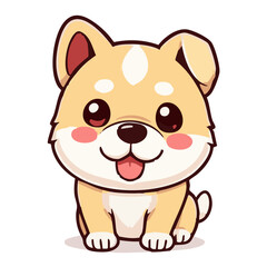 A happy joyful cute dog illustration cartoon character
