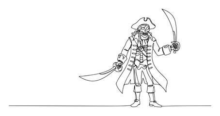 pirate holding two swords